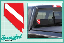 NEVADA Shaped DIVE Flag Vinyl Decal Car Truck Sticker SCUBA Diving Decal