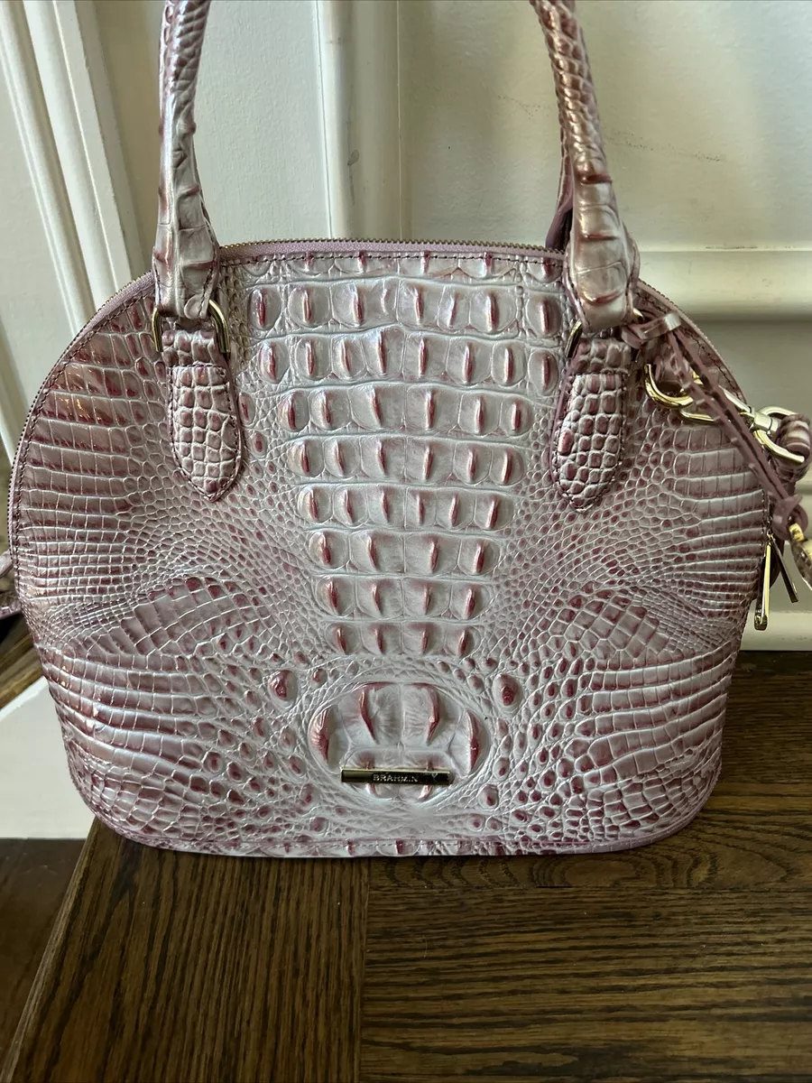 Brahmin Georgina Pink Incing Satchel Bag