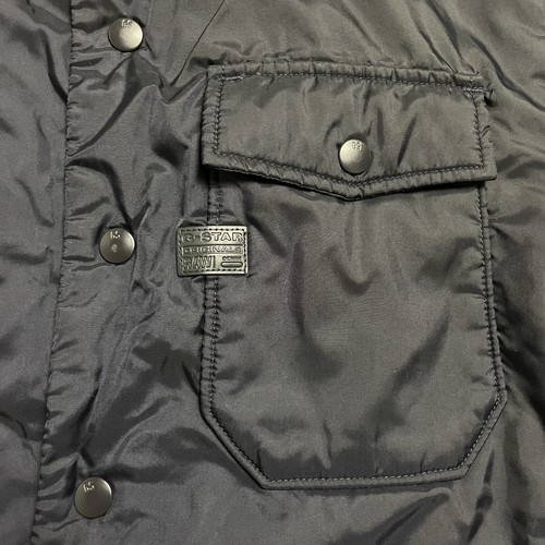 G-Star Raw Davin Padded Over Shirt Jacket (M) Quilted Corduroy Collar Navy Blue - Picture 7 of 13