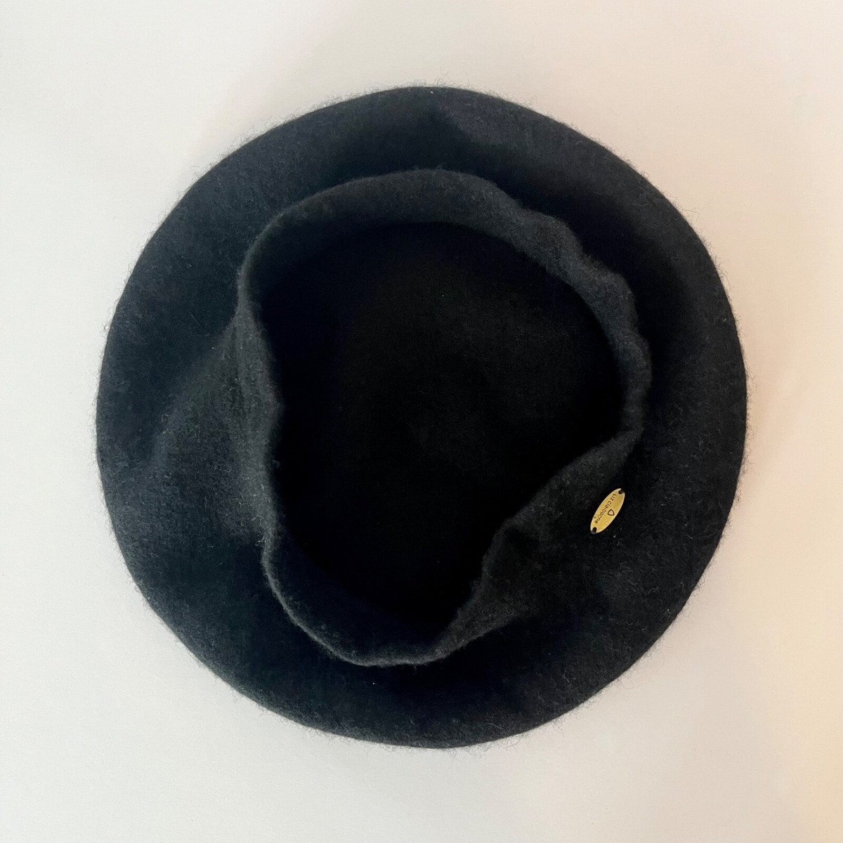 NWT Liz Claiborne Black Wool Classic Chic Beret Hat Women Soft Paris One Size 90s Velvet Beret Hat - Liz Claiborne Black Bow Beret - New  main image 2