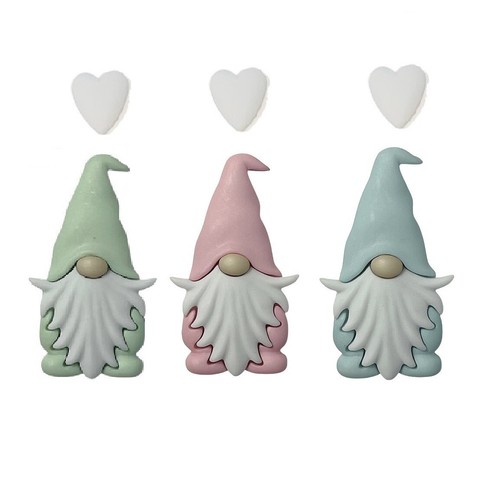 Gnomos de Pascua - Botones de Shelly - Adornos traseros de vástago chatarra de costura artesanal - Imagen 1 de 2