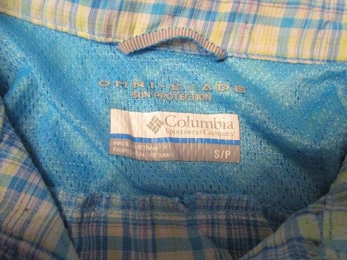 EUC COLUMBIA WOMENS OMNI SHIELD LONG SLEEVE BLUE/YELLOW PLAID BUTTON SHIRT PS - Picture 3 of 3