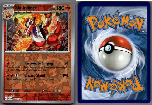 2023 Pokemon, Scarlet & Violet, #38/198 Skeledirge, Reverse Holo Rare - Picture 1 of 1
