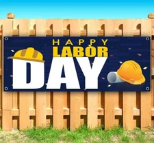 HAPPY LABOR DAY Advertising Vinyl Banner Flag Sign Many Sizes HOLIDAY FIREWORKS