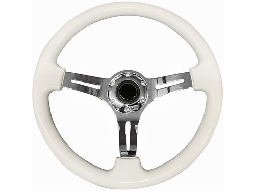 Volante TS cromado blanco + kit Boss se adapta a MARUTI GYPSY 002 - Imagen 2 de 6