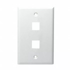 DataComm 20-3012-WH Keystone Wall Plates, 2-Port Mid-Size, White, (Box of 200)