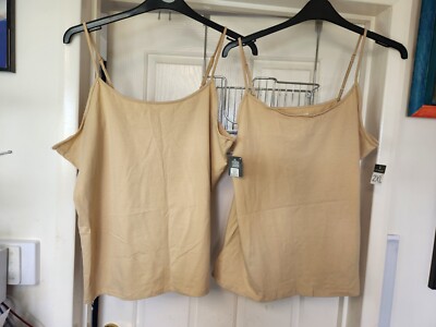Women's size 2XL 22-24 BNWT Primark strappy Vest top bundle nude beige