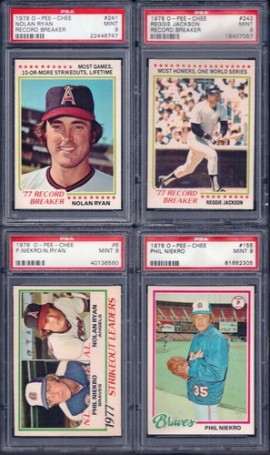 PSA 9 1978 OPC O-pee-chee Topps #242 Reggie Jackson Yankees 1977 Record Breaker