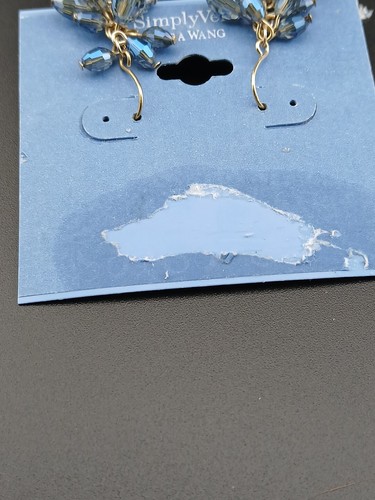 SIMPLY VERA silver tone blue ab glass beads dangle hook earrings - Picture 7 of 7