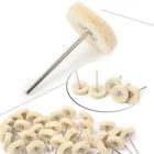 30 Pcs Dental Rotary Tool Wool Polishing Brush Burs Alumina Cotton Buffing Wheel
