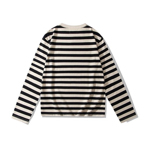 Men Classic Breton Striped Long Sleeve Shirts Vintage Shirts Causal Tops New - Picture 9 of 26
