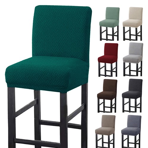 Elastic Chair Cover For Bar Stool Short Back Dining Room Chair Slipcover Stretch