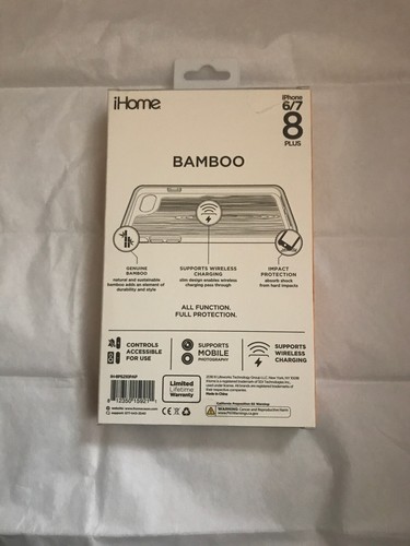 NEW!!! iHome Iphone 6/7/8 Plus Case - Natural Bamboo - Pink Frame - Picture 3 of 5