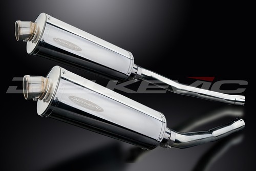 Kawasaki ZX-14 2006-2007 Delkevic Slip On 14" Oval Stainless Exhaust Muffler Kit - Picture 3 of 5