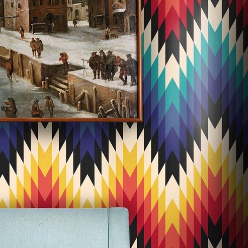 8 X Luxury Designer Wall Paper Sheets Feature Aztec Geometric Tribal Living Room - Picture 8 of 12
