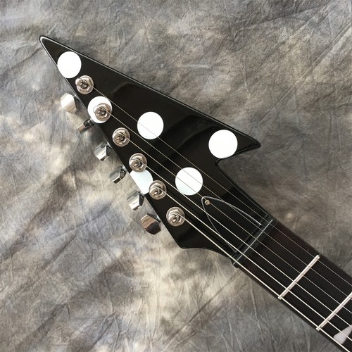 Black Polka Dot Electric Guitar Randy Rhoads HH Pickup Chrome Hardware Fast Ship - Picture 5 of 11