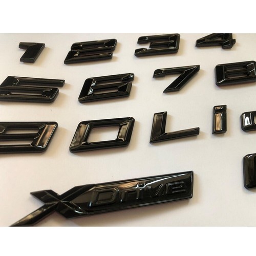 Emblemas negros brillantes para BMW 518i 520i 525i 528i 530i 535i 540i 545i 550i XDrive - Imagen 2 de 8