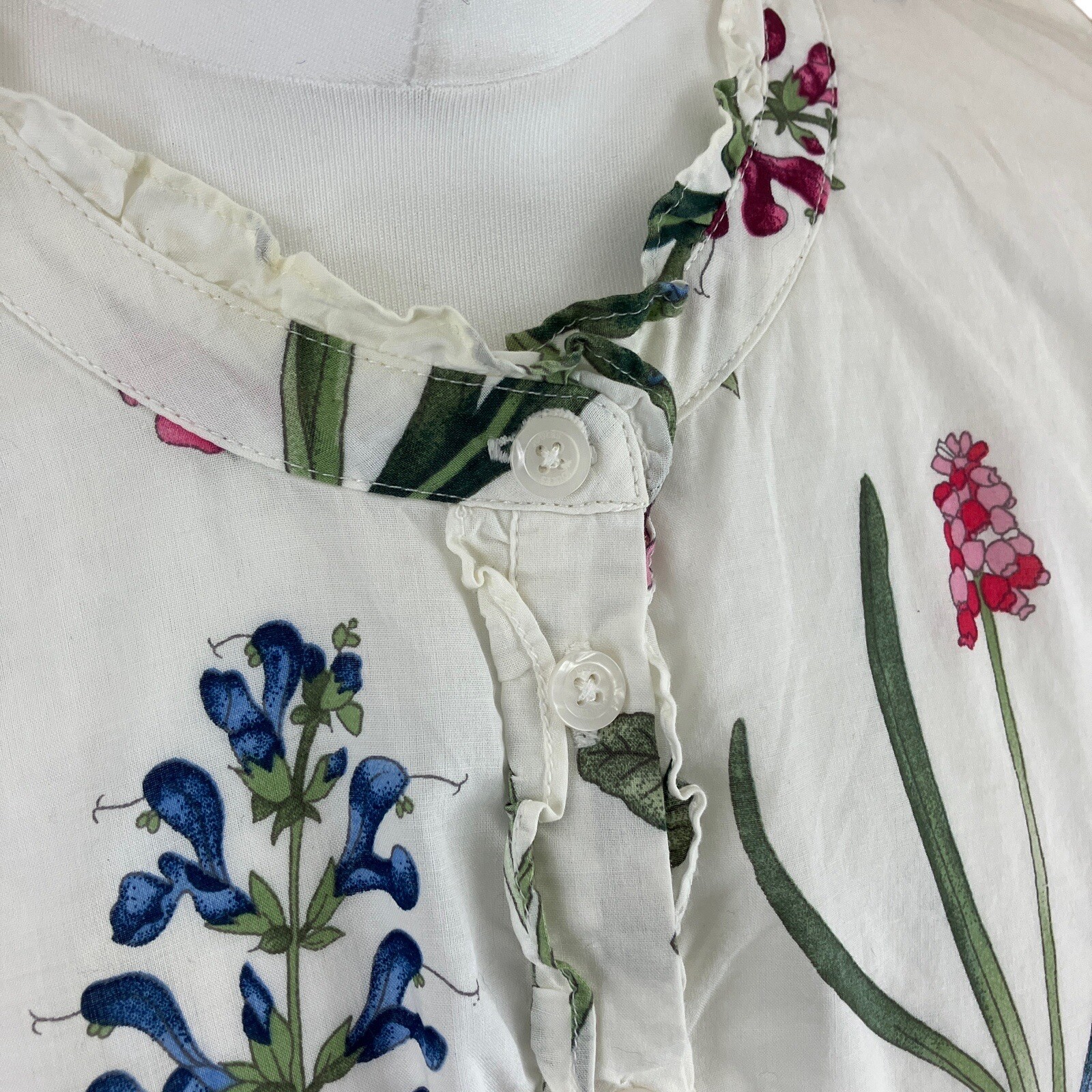 Joules Floral Blouse White Pie Crust Collar Womens Uk Size 16 eBay