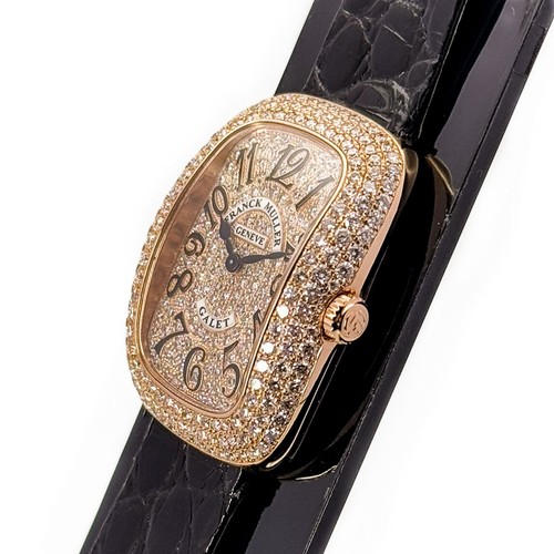 Franck Muller Galet 3002L QZ V D3 CD5N 18K Rose Gold Diamond Quartz Watch - Picture 5 of 12