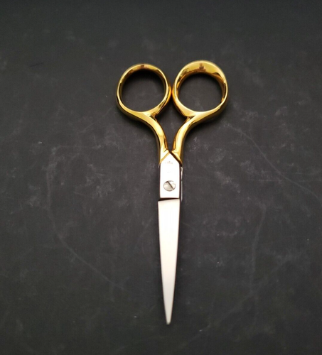 Scissors Mundial 726-4 Embroidery Gold Handle Plated Scissors - Picture 4 of 13
