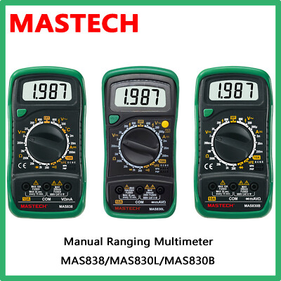 MASTECH MAS83 Series Digital Handheld Multimeter Manual Ranging Multi-meter