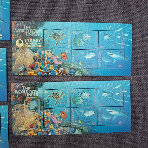 Australia 1995 set overprinted Gold Exhibition sheets Fish (Block 20 I/V) MNH - Picture 3 of 3