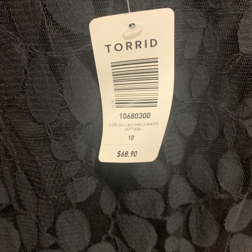 Vestido romántico oscuro caprichoso midi de encaje negro tórrido para mujer 10 nuevo con etiquetas boda - Imagen 4 de 7