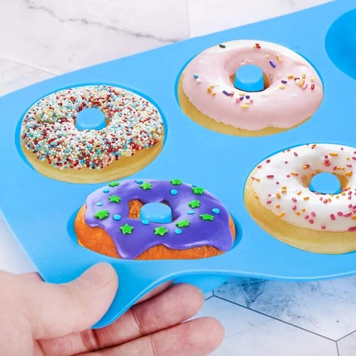 6 Löcher Silikon Donut Form Backform Antihaft Schokolade Kuchen Zum Selbermachen Zuckerguss - Bild 3 von 10