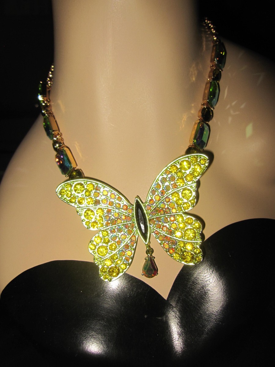 BETSEY JOHNSON BLINGY STATEMENT BUTTERFLY NECKLACE | eBay display picture 1