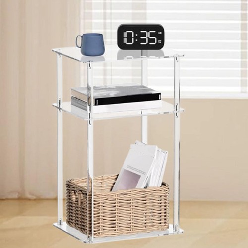Clear NightStand Home Decor Small Bedside Table Furniture Acrylic Side Table - Picture 6 of 6