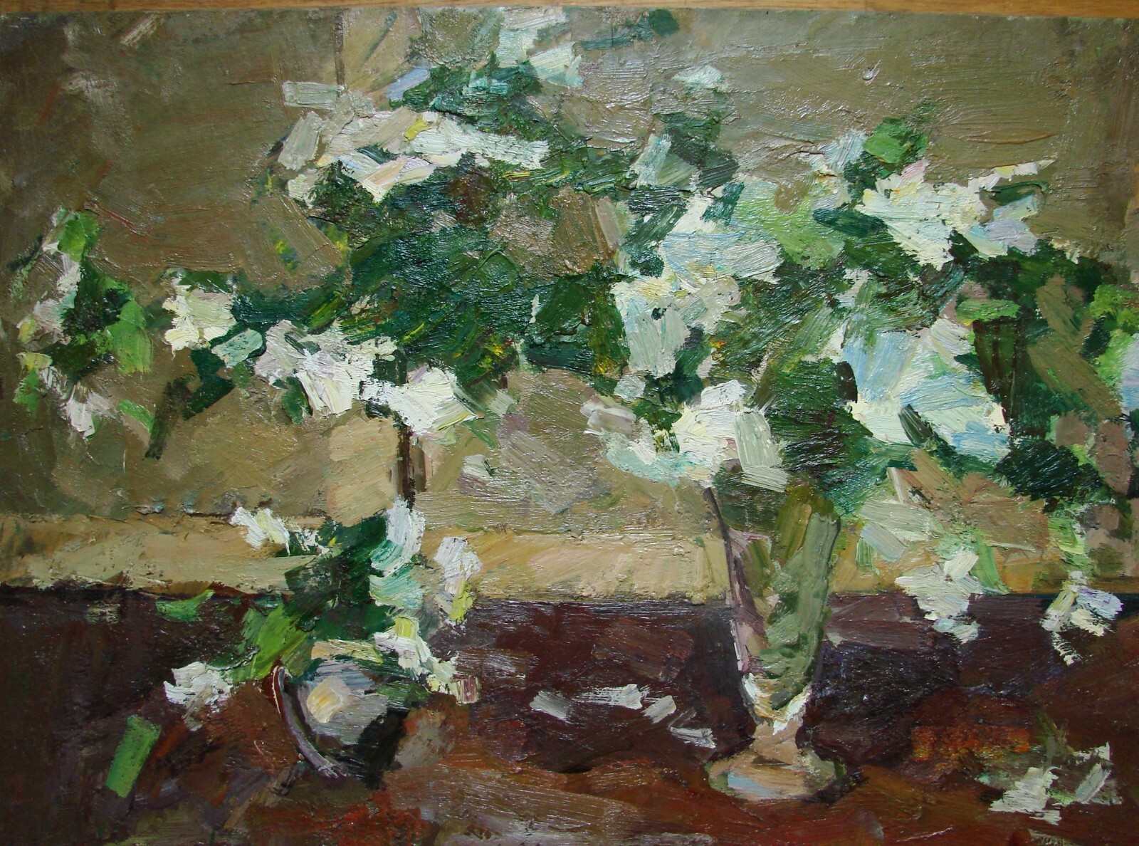 Vase fleurs peinture à l'huile ukrainienne impressionnisme nature morte - Photo 2 sur 6