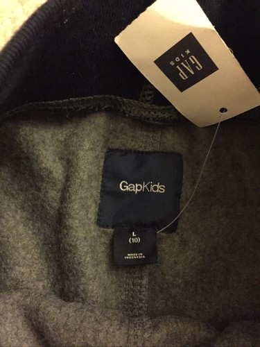 NWT Gap Boys Athletic Gray Fleece Sweat Pants Elastic Waist L 10 - Picture 3 of 4