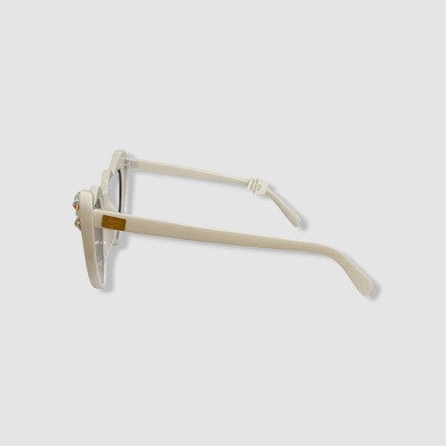 Bari Lynn Kid's Girl's White Crystal Stones Heart Sunglasses One Size - Picture 3 of 7