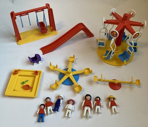 Vintage Playmobil Spielplatz 3223 unvollständig Schaukeln Rutsche Sandkasten Wippe Totter