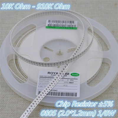 100x 820k Ω 820000r Ohm case 0805 1/% SMD chip resistors//smt resistencias