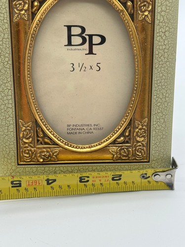 BP Brushed Gold Tone Oval Floral Picture Photo Frames for 3.5"x5" Antique Look - Picture 6 of 7