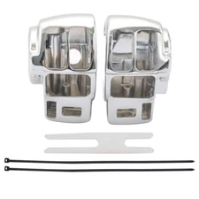 Handlebar Hand Control Switch Housing Cover Chrome kit For Harley Touring 96-13