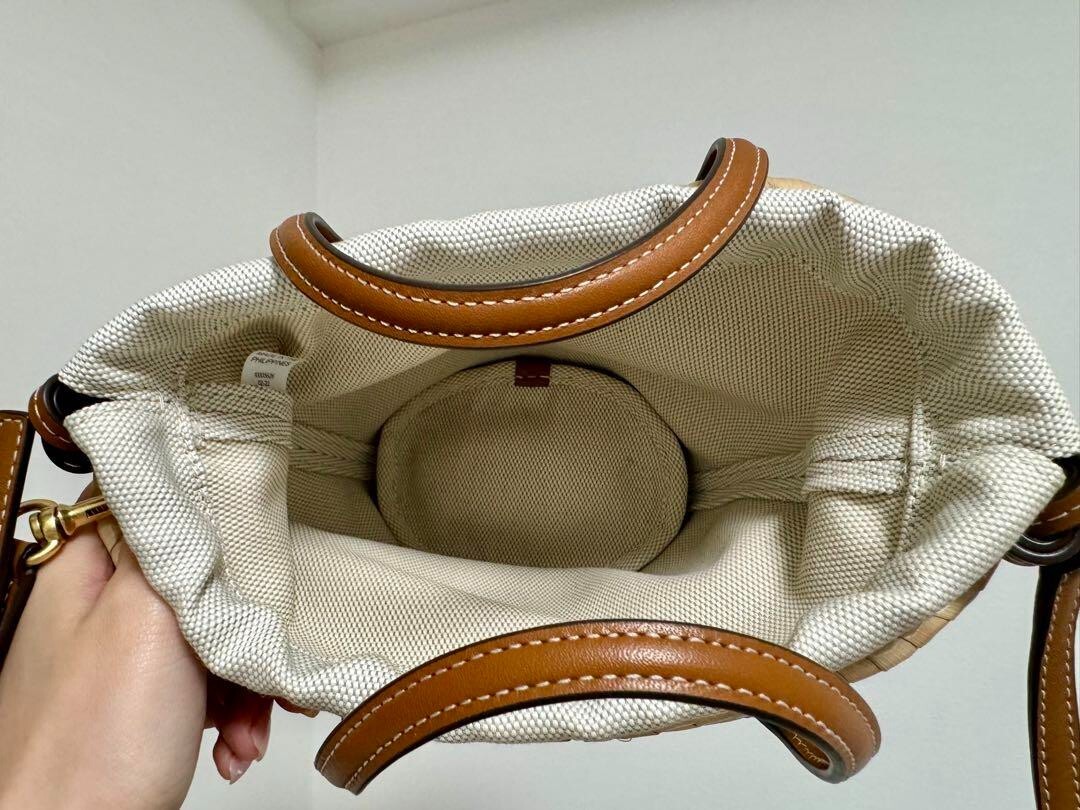 ★ TORY BURCH ★ ELLA OPEN MINI BASKET TOTE トートバッグ Tory Burch] ELLA OPEN MINI BASKET TOTE NATURAL 22AW shipped