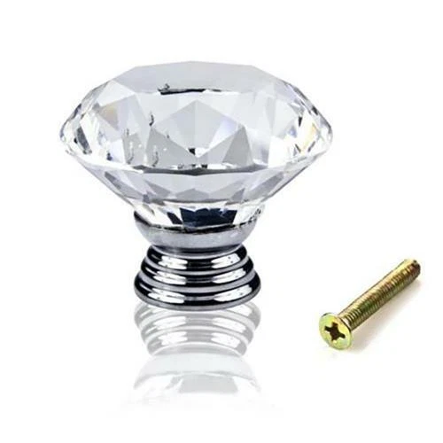 VDL 20~30mm Crystal Door Knobs Diamond Round Cabinet Furniture Cupboard Drawer - Image 3 of 4