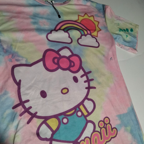 Shein hello Kitty multi color tye dye short sleeve sleepwear shirt 11-12 years - Picture 2 of 8