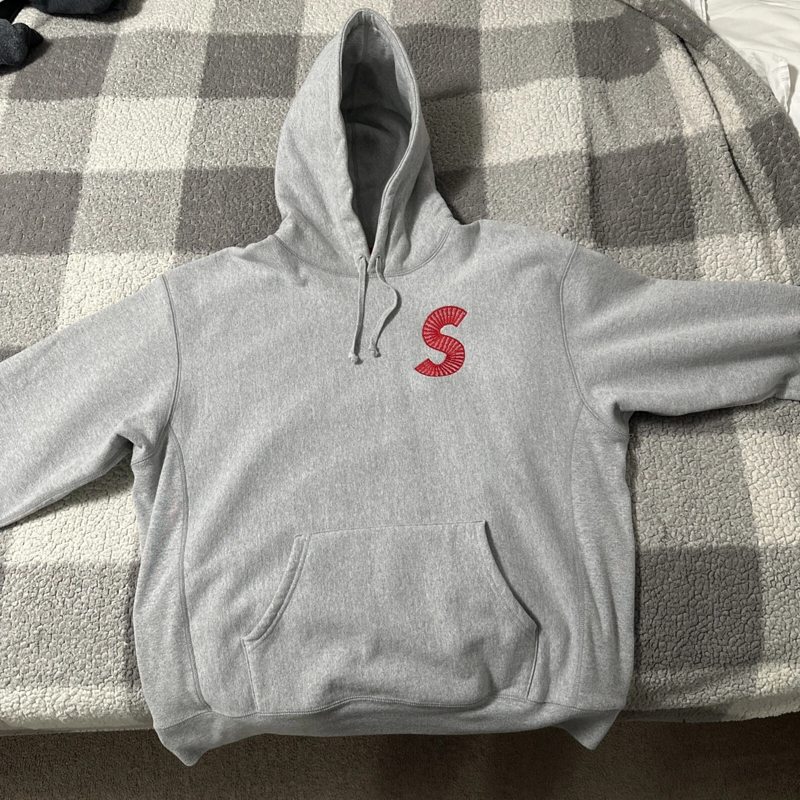 Sweat à capuche Supreme FW 20 S logo taille XL gris bruyère neuf sans étiquette 