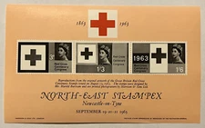 1963 MNH MINT NORTH EASTSTAMPEX SOUVENIR SHEET RED CROSS QUEEN ELIZABETH II