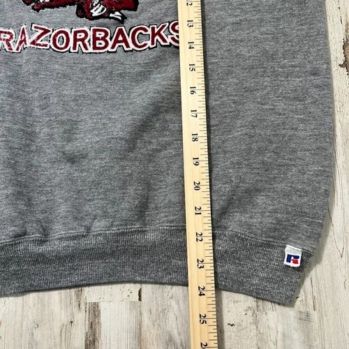 Vintage 90s Russell Arkansas Razorbacks Gray Crewneck Sweater Mens Size M - Picture 4 of 6