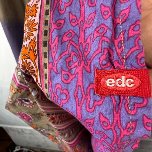 Edc by Esprit Maxikleid ohne Gr. Etikett ärmellos geblümt lila braun V-Ausschnitt Stickerei - Bild 9 von 11