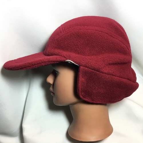 Eddie Bauer Hat Cap Unisex Fleece Red Trapper Hunting Outdoors Made In USA EUC - Picture 2 of 9