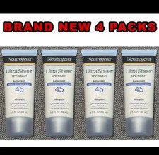 2pk (Twin Pack) 4 count Neutrogena Ultra Sheer Dry-Touch Sunscreen Lotion SPF 45