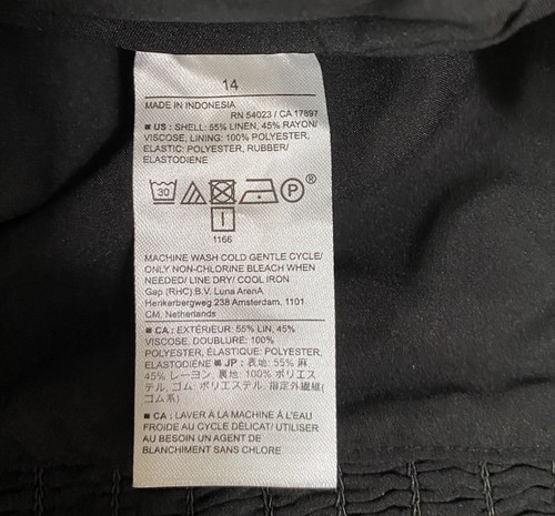 Neu ohne Etikett Banana Republic Factory kurz geschnittenes Bustier Leinenmischung schwarz ~ Größe 14 - Bild 11 von 11