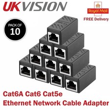 RJ45 Extender Coupler Cat6 Cat5e Ethernet Network Cable Adapter Joiner 10 Pack