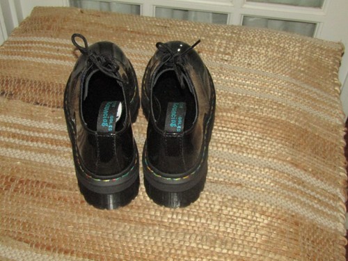Dr. Doc Martens 1461 Quad TC Platform Oxford taglia 7 uomo 8 Wmn nero vernice pelle - Foto 4 di 11