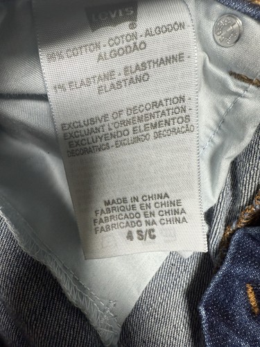 Levis 505 Jeans Damen 4 S/C Blau Denim Straight Leg Mid Rise Medium Wash - Bild 4 von 5